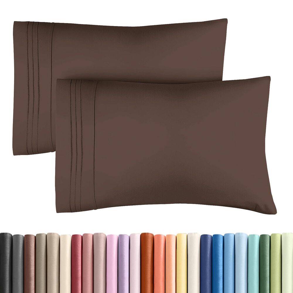 Set of 2 Queen Size Pillow Cases (Brown)